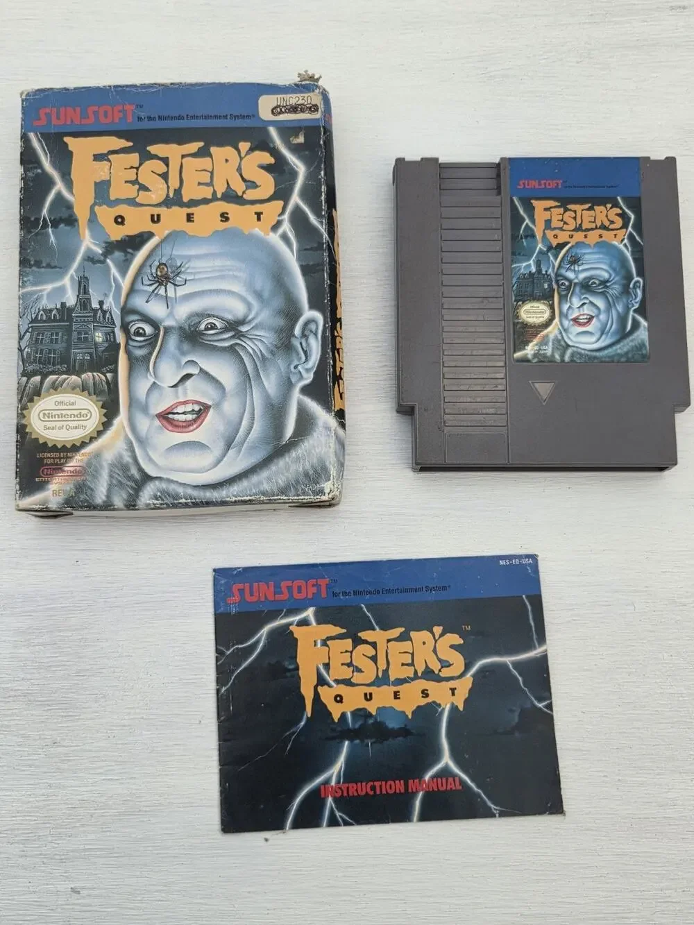 Nintendo NES Game Addams Family: Uncle Fester's Quest With Box And Manual